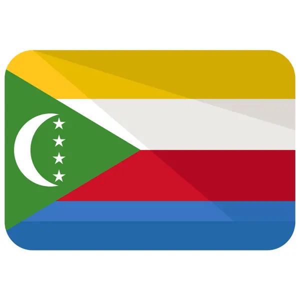 Icono Bandera País Comoras Estilo Plano — Vector de stock