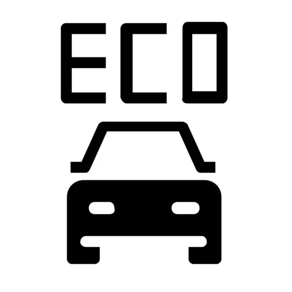 Ícone Eco Amigável Carro Estilo Sólido — Vetor de Stock