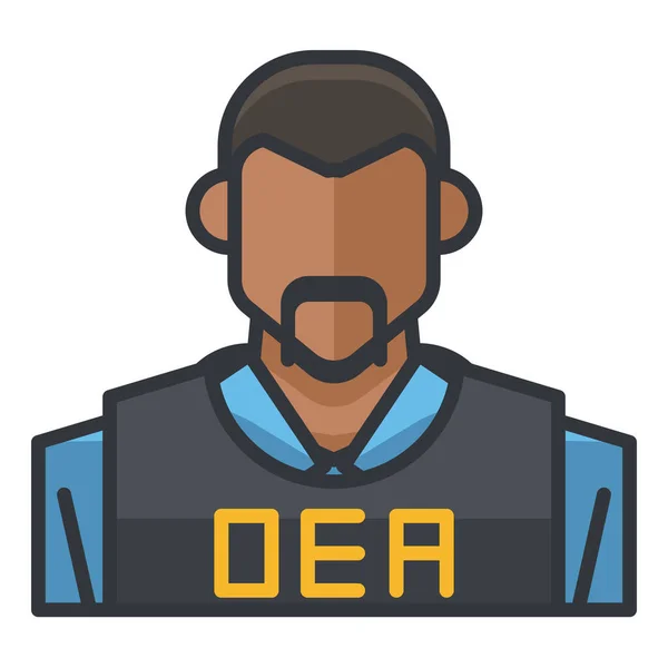 Agent Avatar Dea Icon Filled Outline Style — Stok Vektör