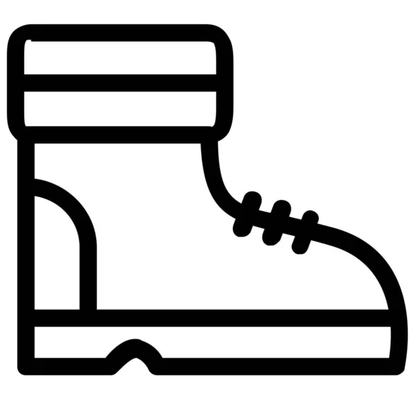 Bota Pie Desgaste Zapato Icono Estilo Esquema — Vector de stock