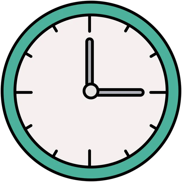 Icône Temps Interface Horloge Dans Style Contour Rempli — Image vectorielle
