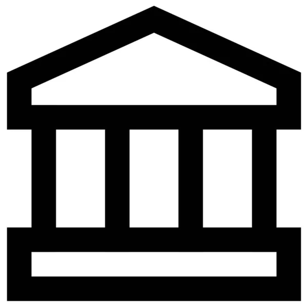 Architektura Banka Budova Ikona Stylu Osnovy — Stockový vektor