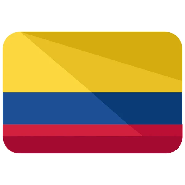 Kolumbianische Flagge Flache Ikone Flachen Stil — Stockvektor