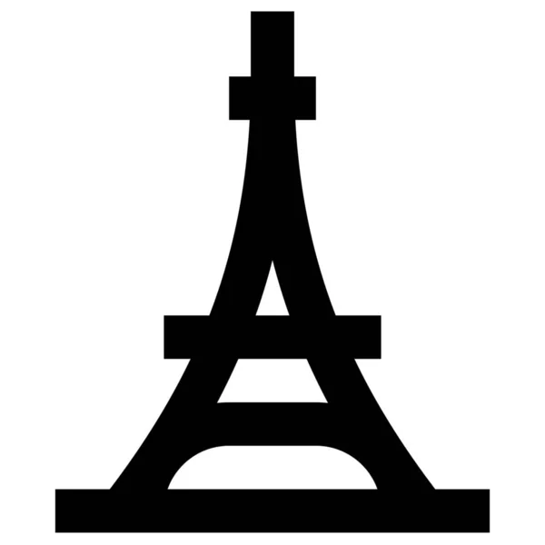 Eiffel Franciaország Mérföldkő Ikon — Stock Vector