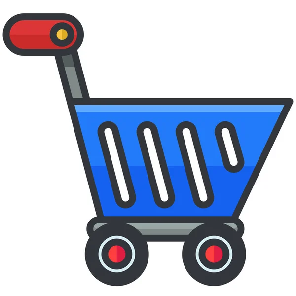 Cart Ecommerce Finance Icon Filled Outline Style — Stock Vector