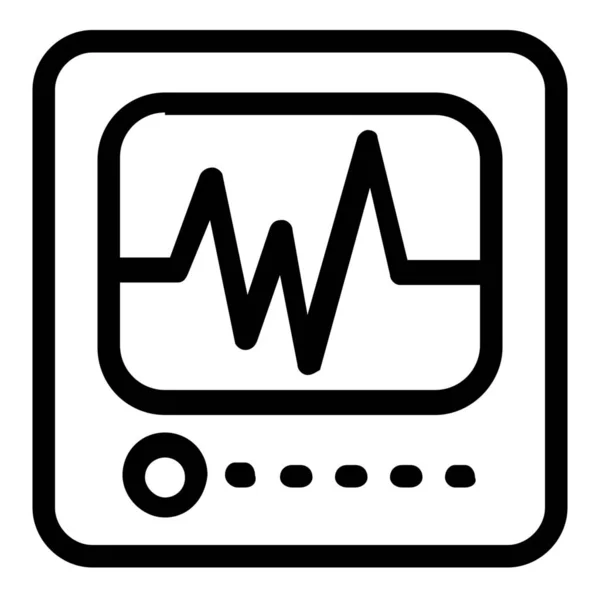 Monitor Icono Corazón Atención Médica Estilo Esquema — Vector de stock