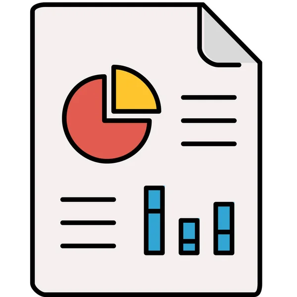 Charts Document File Icon Filled Outline Style — Stock Vector