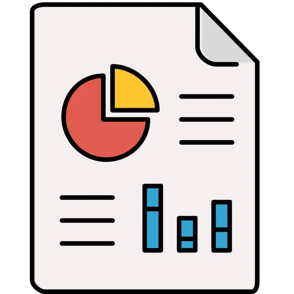 Gráficos Documento Icono Archivo Estilo Esquema Rellenado — Vector de stock