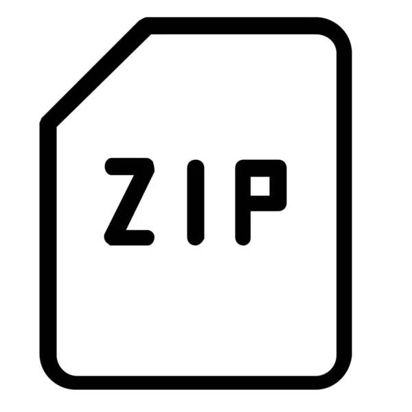 Laajennus Zip Ääriviivat Kuvake Ääriviivat Tyyli — vektorikuva