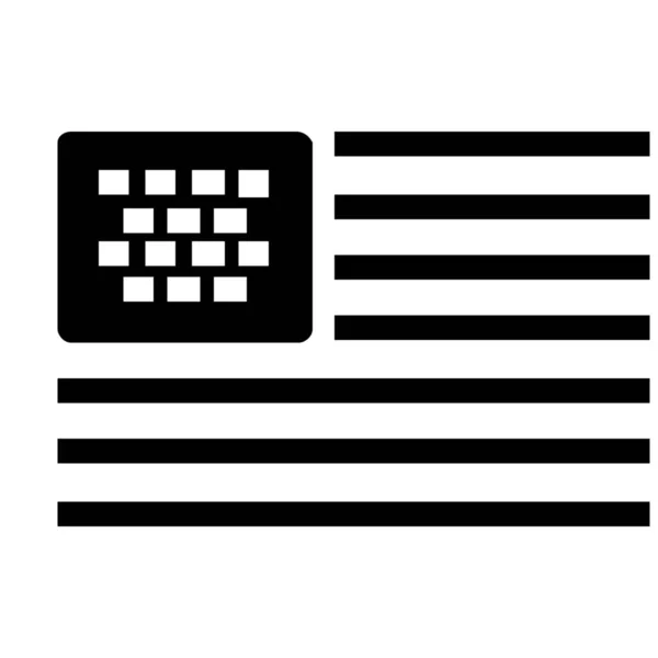 America Vlag Staten Icoon Solid Stijl — Stockvector