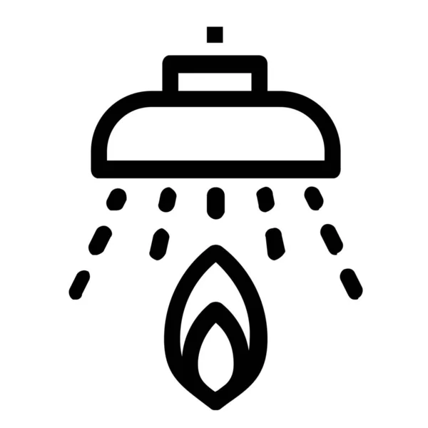Fire Sprinklers Emergency Icon Outline Style — Stock Vector