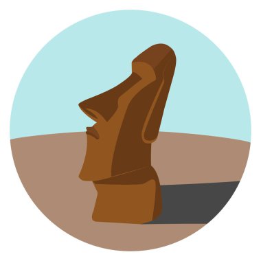 monument moai monolithic icon in Flat style clipart