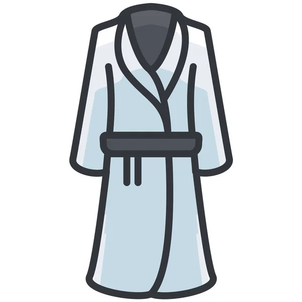 バスローブの服のファッションアイコンを記入アウトラインスタイル — ストックベクタ