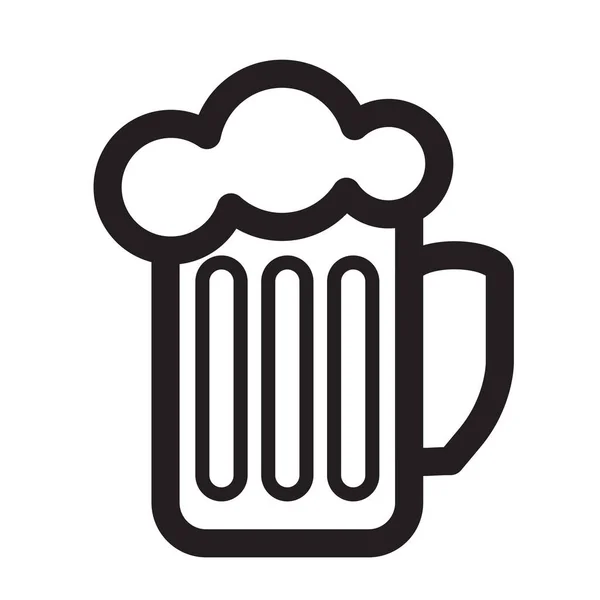 Cerveza Bebida Bebida Icono Estilo Del Esquema — Archivo Imágenes Vectoriales