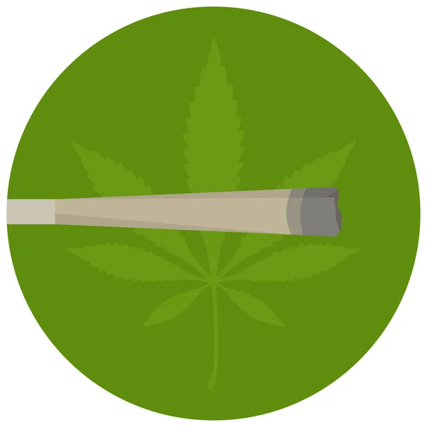 Joint Blatt Marihuana Ikone Flachen Stil — Stockvektor