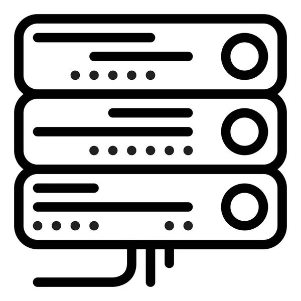 Computerapparaatserver Icoon Outline Stijl — Stockvector