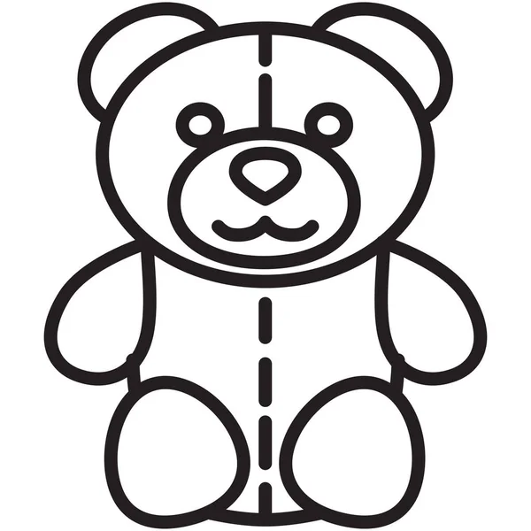 Bebê Criança Teddybear Ícone Estilo Esboço —  Vetores de Stock