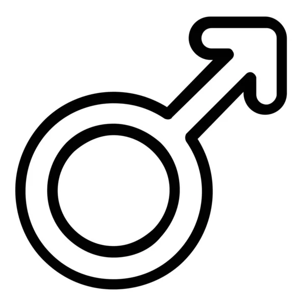 Genderová Mužská Ikona Stylu Osnovy — Stockový vektor