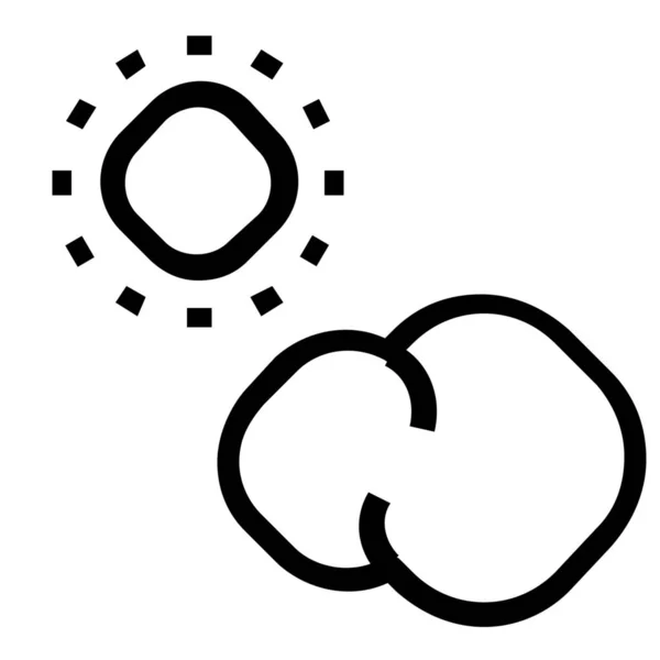 Cloud Sun Cloudy Icon Outline Style — Stock Vector