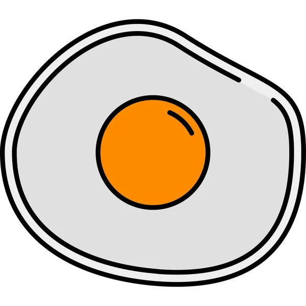 Desayuno Huevo Alimento Icono Estilo Contorno Lleno — Vector de stock