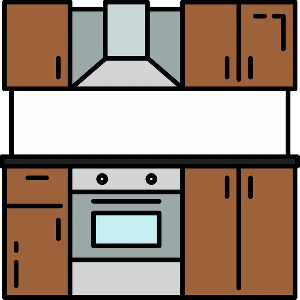 Cupboards Equipment Home Icon Filled Outline Style — Wektor stockowy