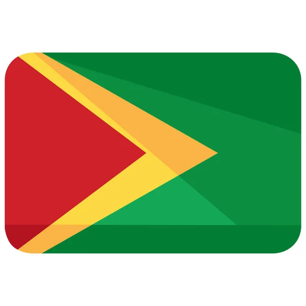 Bandera Guyana Icono Plano Estilo Plano — Archivo Imágenes Vectoriales