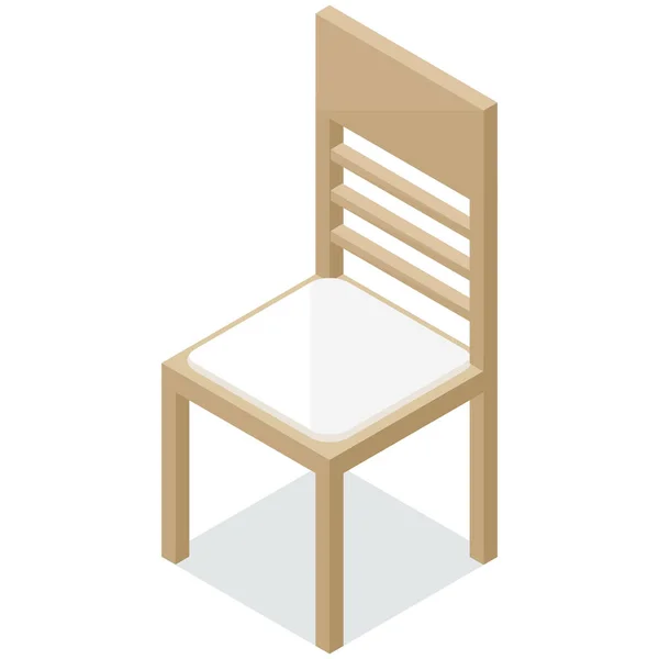 Chair Dining Diningroom Icon Isometric Style — Stock Vector