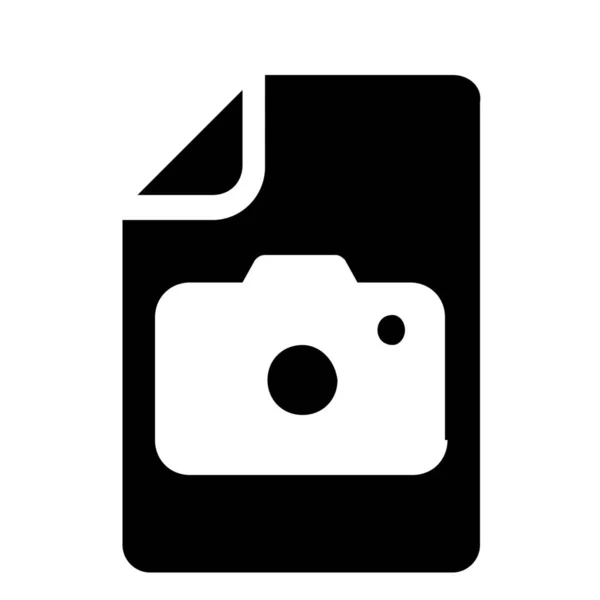 Camera File Solid Icon Solid Style — Stock Vector