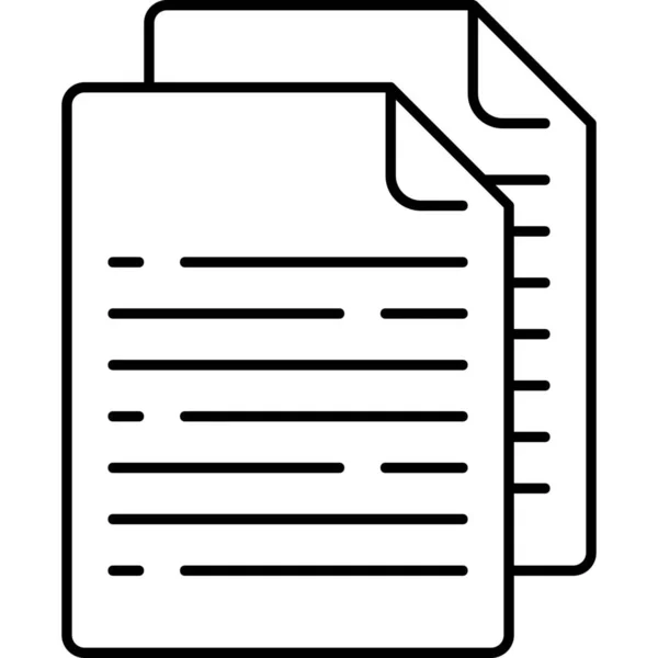 Ikona Interfejsu Pliku Dokumentów Stylu Outline — Wektor stockowy