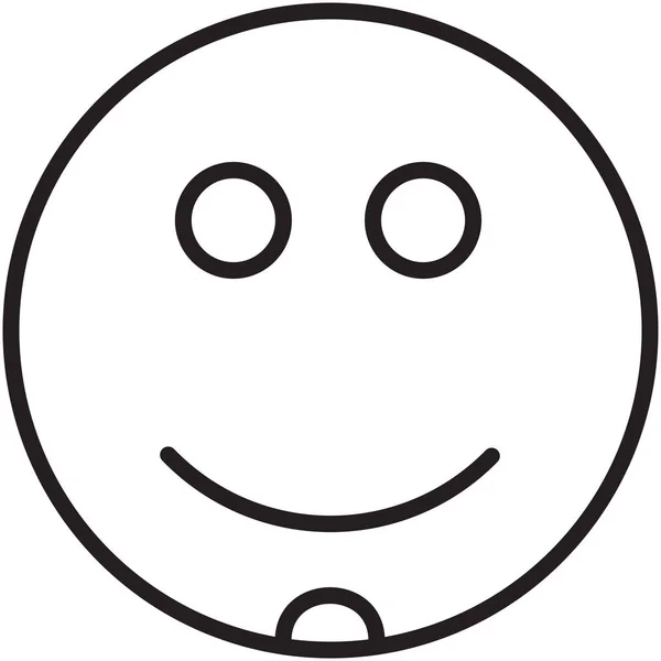Ícone Sorriso Feliz Emoticon Estilo Esboço — Vetor de Stock