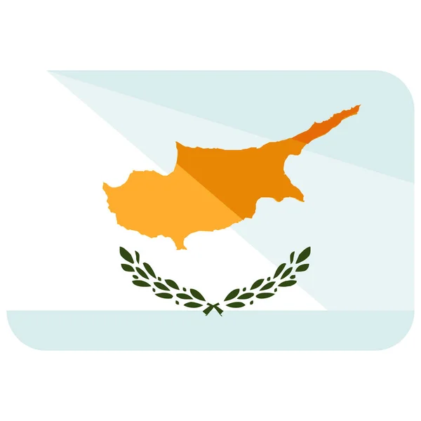Land Cyprus Vlag Pictogram Platte Stijl — Stockvector