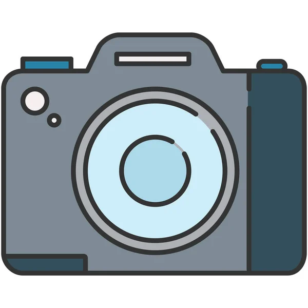 填充轮廓风格的相机装置图像图标 — 图库矢量图片