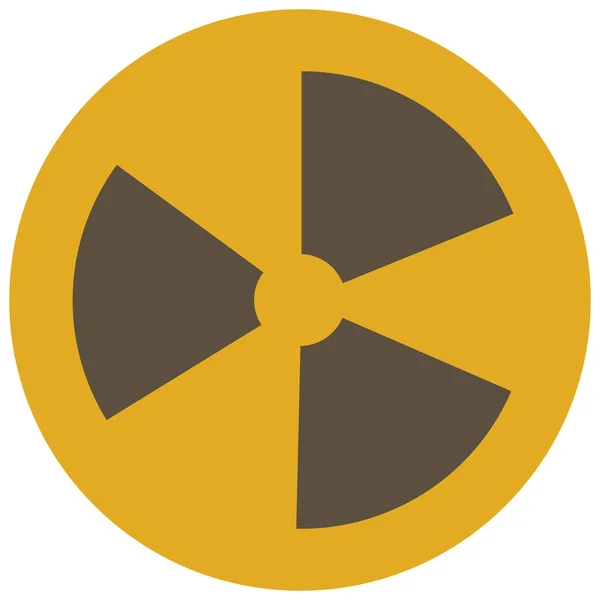 Alarm Gevaar Nucleaire Pictogram Platte Stijl — Stockvector