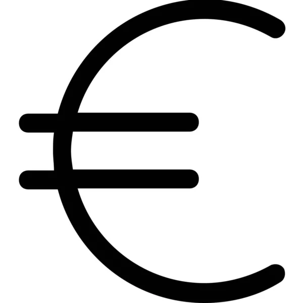 Valuta Euro Finans Ikon Översikt Stil — Stock vektor