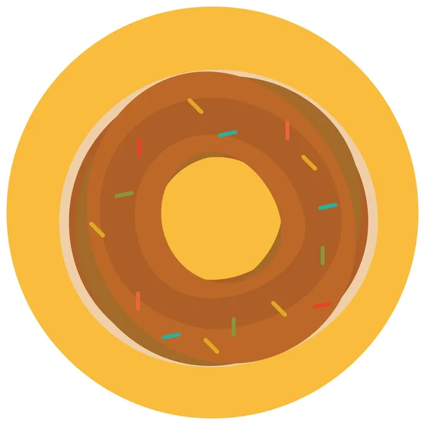 Frühstück Donut Food Ikone Flachen Stil — Stockvektor