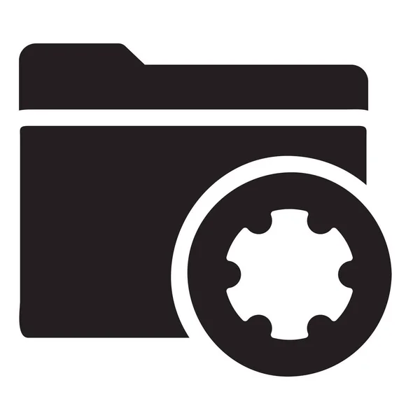 Bout Bestanden Mappen Pictogram Solid Stijl — Stockvector