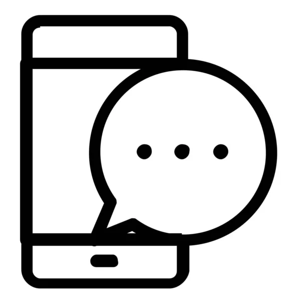 Chat Smartphone Icono Del Esquema Estilo Del Esquema — Vector de stock