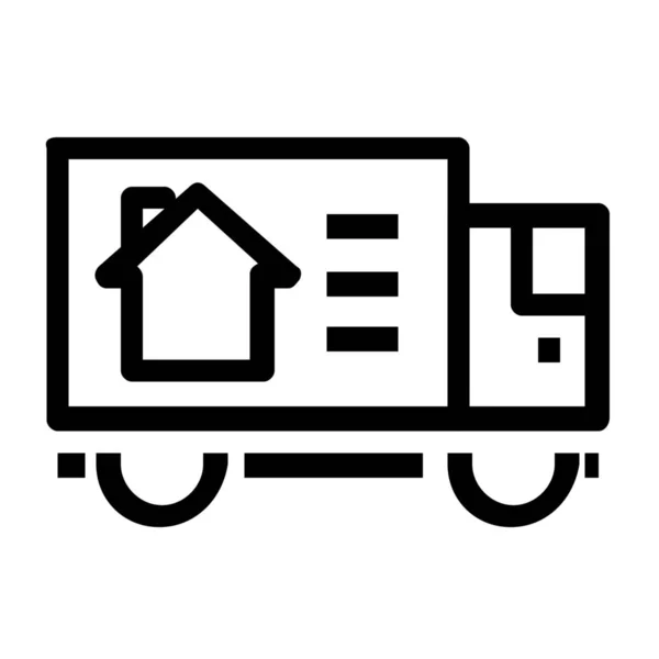 Vrachtwagen Vervoer Truck Pictogram Outline Stijl — Stockvector