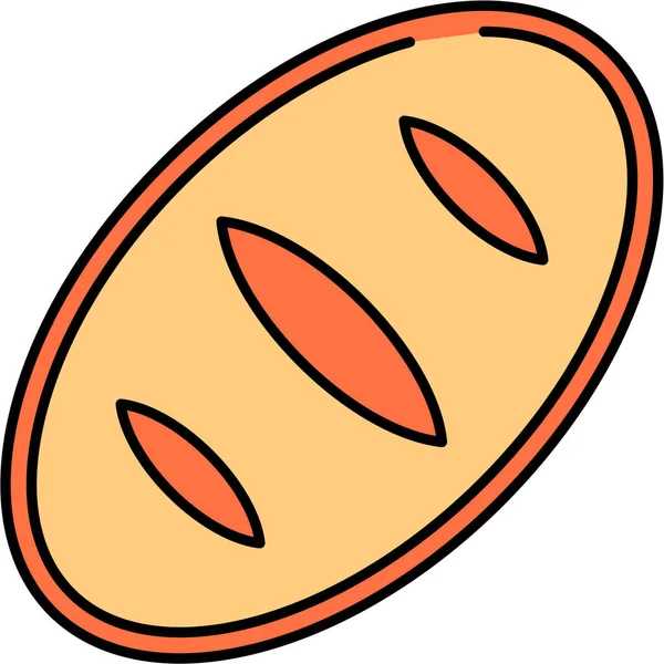 Bread Breakfast Food Icon Filled Outline Style — Stock Vector