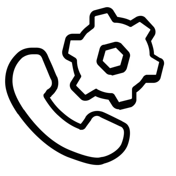 Call Communication Phone Icon Outline Style — Stock Vector