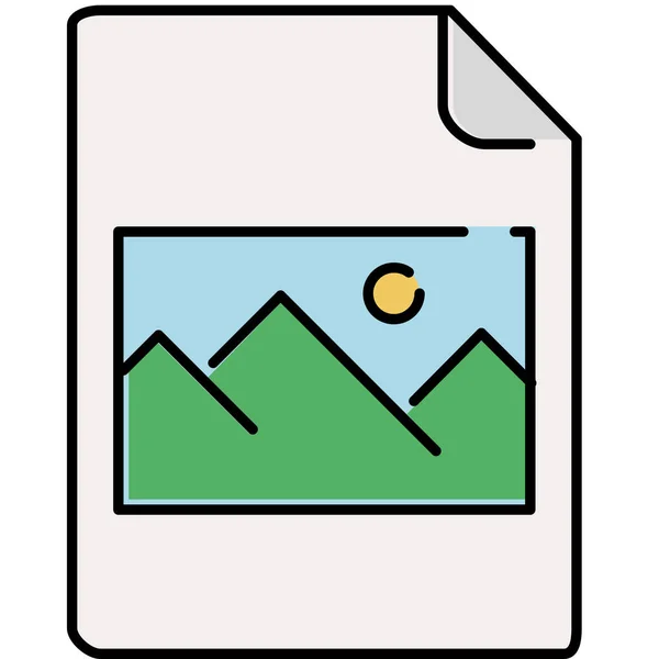 Bild Symbol Für Dokument Datei Stil Ausgefüllter Umrisse — Stockvektor