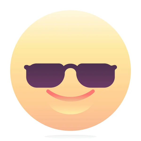 Ícone Emoticon Emoji Legal Estilo Suave — Vetor de Stock