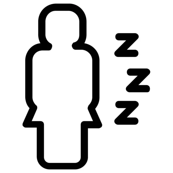 Acomodación Sueño Mujer Icono Estilo Esquema — Vector de stock