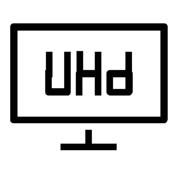 屏幕Tv Uhd图标在轮廓风格 — 图库矢量图片