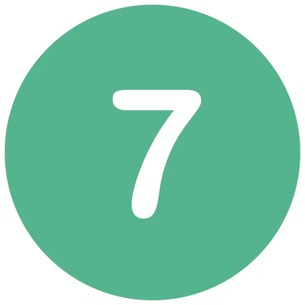 Číslo Sedm Ikona Matematiky Stylu Odznaku — Stockový vektor