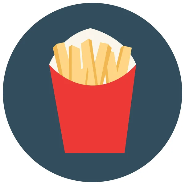 Fast Food Francouzská Ikona Plochém Stylu — Stockový vektor