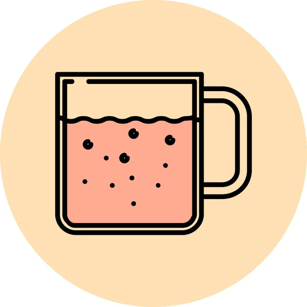 Bebida Café Ícone Quente Estilo Esboço Preenchido —  Vetores de Stock