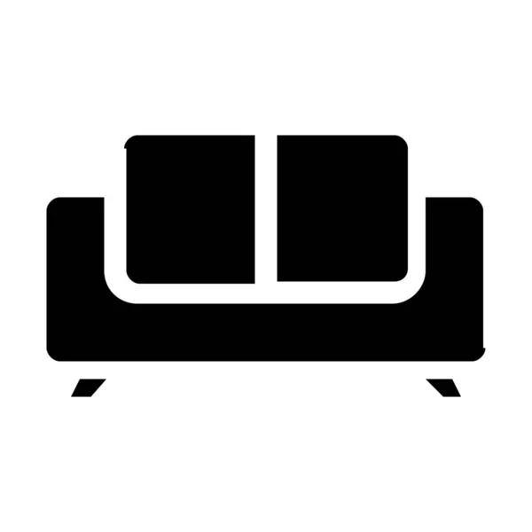 Couchmöbel Ikone Soliden Stil — Stockvektor