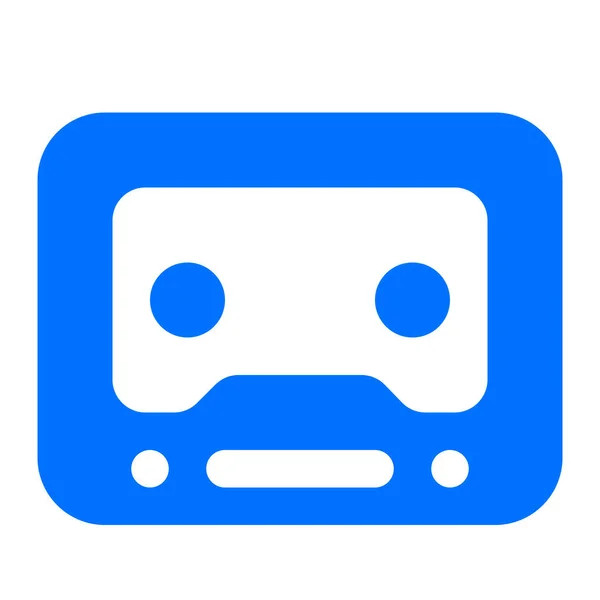 Cassette Audio Icône Bande Dans Style Solide — Image vectorielle