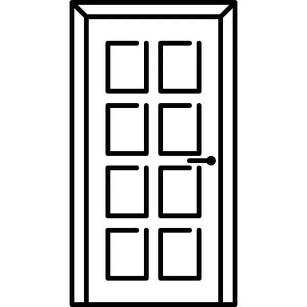 概要スタイルのドア家具ホームアイコン — ストックベクタ